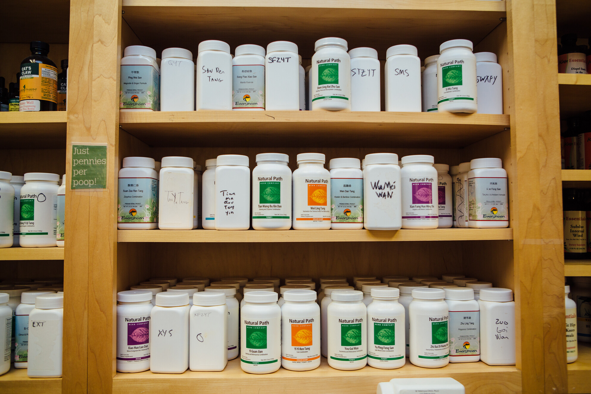 Shelving Filled With Bottles of Herbal Supplements
